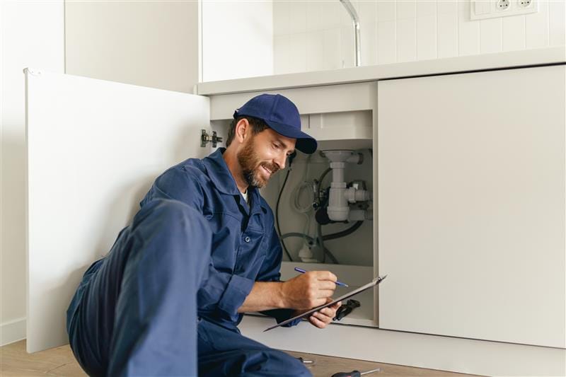Residential plumber providing service in a Goleta home